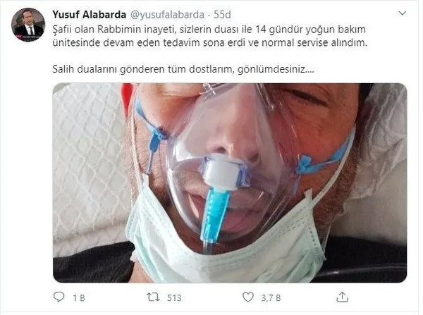 1585820447513.jpg Son dakika: Ünlü stratejist Yusuf Alabarda'dan sevindiren haber! Koronavirüsle mücadeleyi kazandı-2