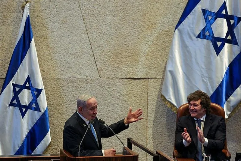 İsrail Başbakanı Binyamin Netanyahu ve Arjantin Devlet Başkanı Javier Milei (REUTERS)