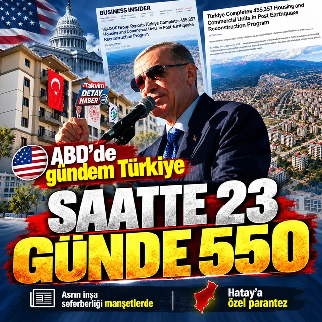Saatte 23, günde 550 konut! Asrın inşa seferberliği ABDde manşetlerde: 11 il yeniden ayağa kalktı