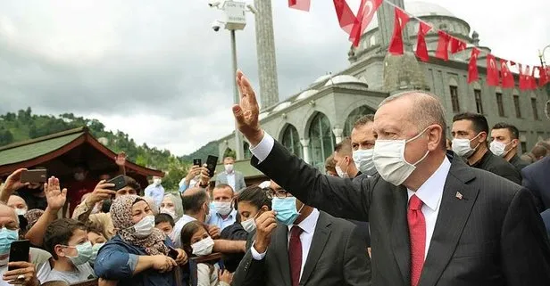 Son dakika: Başkan Erdoğan Rize Güneysu’da! Vatandaşlardan sevgi seli