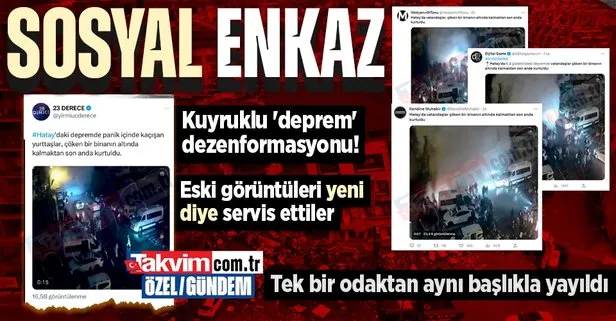 Kuyruklu ’deprem’ dezenformasyonu! Diyarbakır’daki görüntüleri ’Hatay’ diye servis ettiler: Tek bir odaktan aynı başlıkla yayıldı