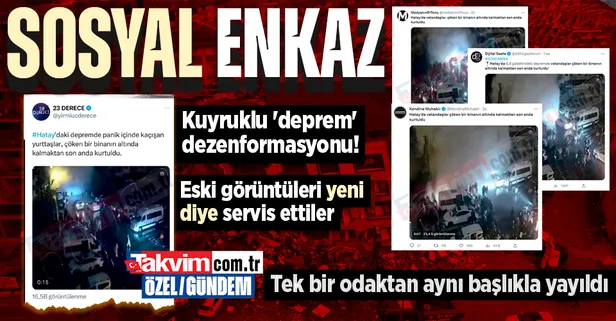 Kuyruklu 'deprem' dezenformasyonu! Diyarbakır'daki görüntüleri 'Hatay' diye servis ettiler: Tek bir odaktan aynı başlıkla yayıldı