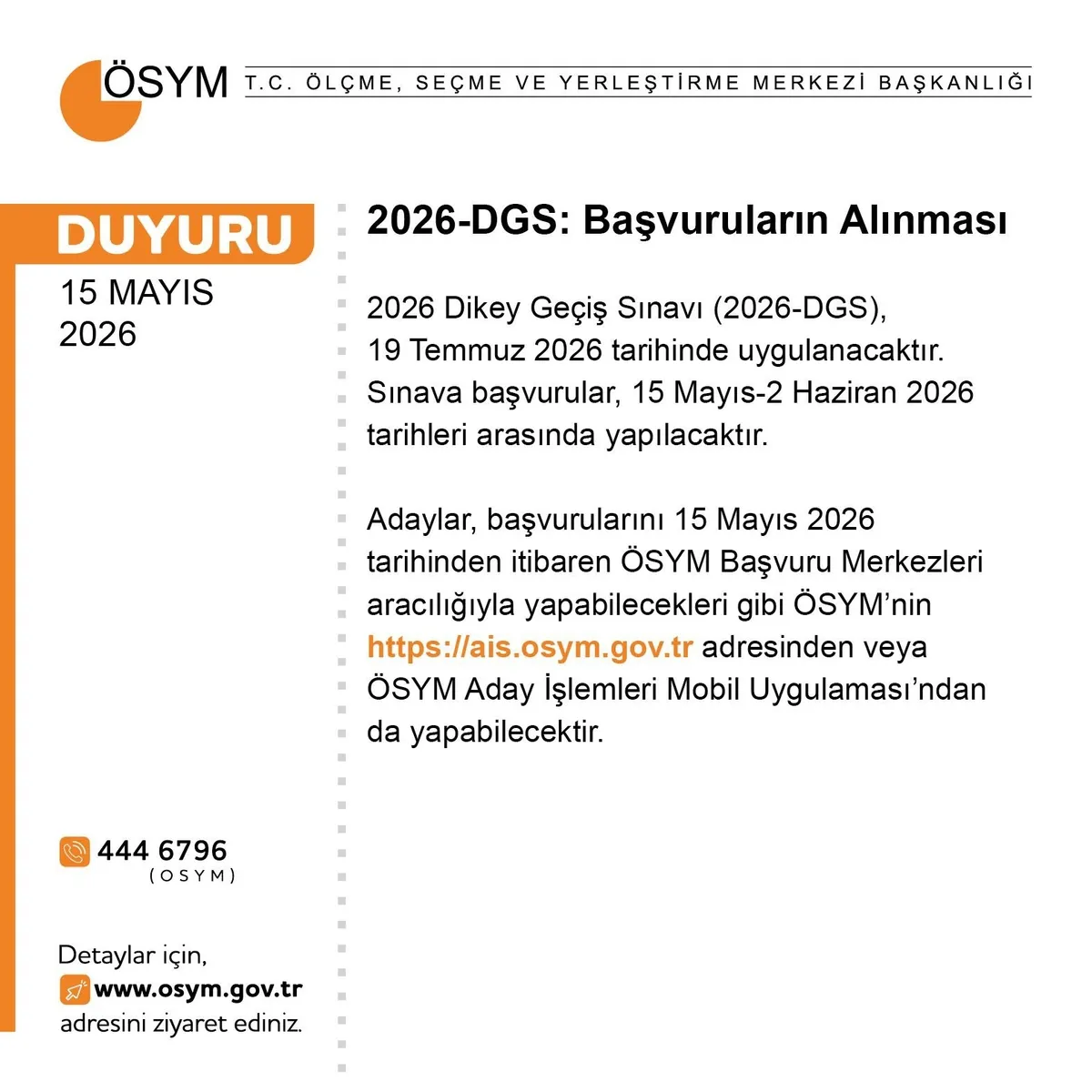 osym-son-dakika-duyurdu-dgs-basvurulari-basladi-1778829610337.jpg ÖSYM DGS son başvuru tarihi 2026: DGS sınavı ne zaman, ücreti ne kadar?-3