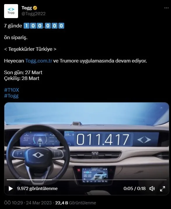 Yerli otomobil Togg için ön sipariş sayısı 100 bini buldu!-2