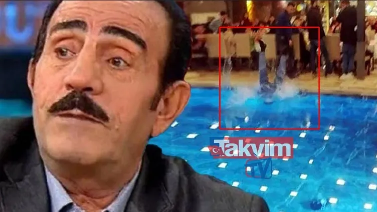 Mustafa Keser havuza düştü! Keser'in havuza düşme anı kamerada!