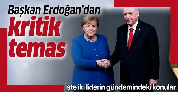 Son dakika: Başkan Erdoğan Almanya Başbakanı Angela Merkel ile görüştü!