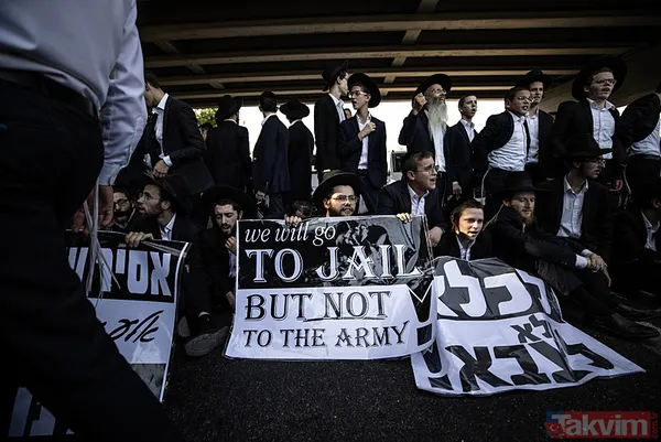 Terör devleti İsrail her geçen gün daha da karışıyor! Ultra Ortodoks Yahudiler (Harediler) yine sokaklara akın etti - 15