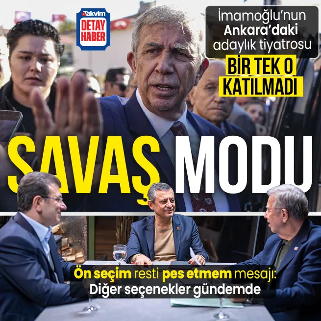 İmamoğlunun Ankaradaki adaylık tiyatrosuna bir tek o katılmadı! Mansur Yavaştan ön seçim resti: Diğer seçenekler her zaman gündemde