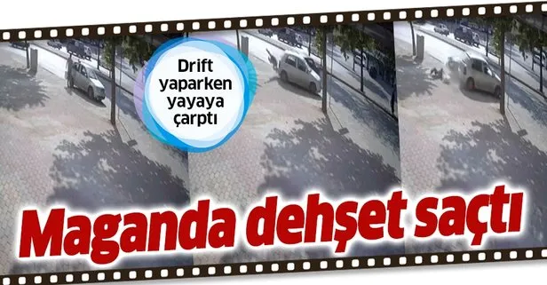 Konya’da trafik magandası drift yaparken yayayı ezdi