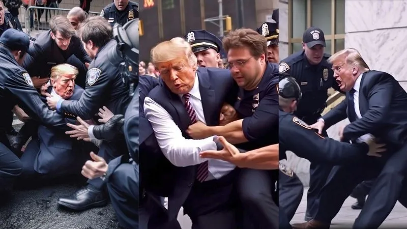 Deepfake ile üretilmiş bir fotoğraf: Trump'ın yargılanacağı haberleri sonrası sanal ortamda hazırlanan fotoğraflar sosyal medyadan servis edildi.