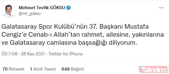 Eski Galatasaray Başkanı Mustafa Cengiz hayatını kaybetti! Spor dünyası tek yürek: Peş peşe taziye mesajları - 17