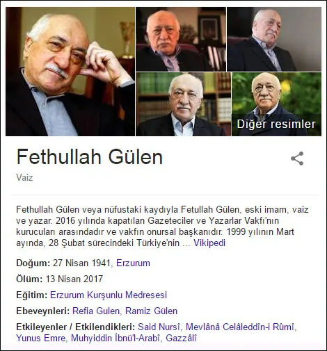 Google, teröristbaşı Gülen'in ölüm tarihini açıkladı!-1