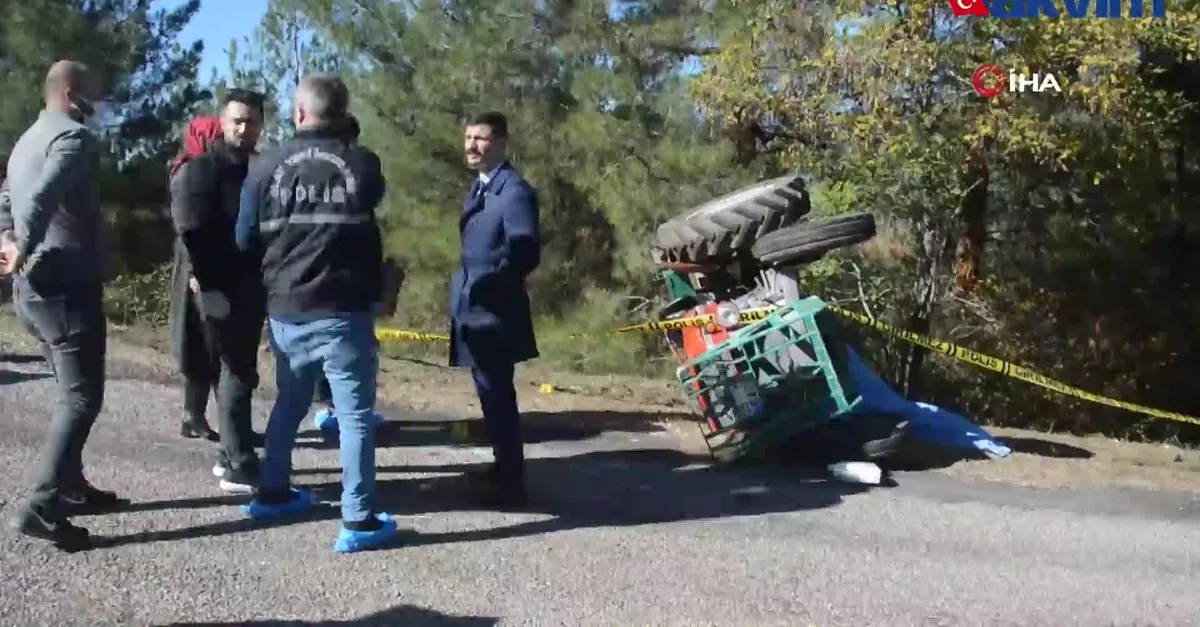 Traktörün altında kalan adam can verdi