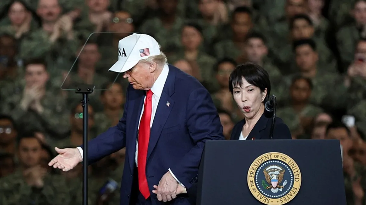 Trump’tan Japonya’nın yeni başbakanı Takaiçi’ye açık çek! ABD donanması önünde dans etti pisti salladı