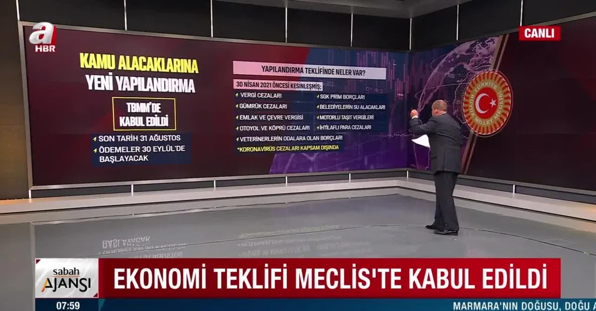 Son dakika: TBMM'de kabul edildi: Vergi cezalarını, sigorta primlerini içeren borçlar yeniden yapılandırılacak