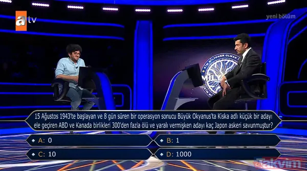 Askersiz Kiska Adası'nda 300'den fazla kayıp! Kenan İmirzalıoğlu'nun sunduğu Kim Milyoner İster'de 'İkinci Dünya Savaşı' sorusu - 6