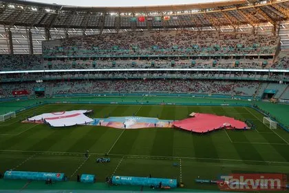 Bakü’de tribünler kırmızı beyaz! İşte Türkiye-Galler EURO 2020 maçından renkli görüntüler...