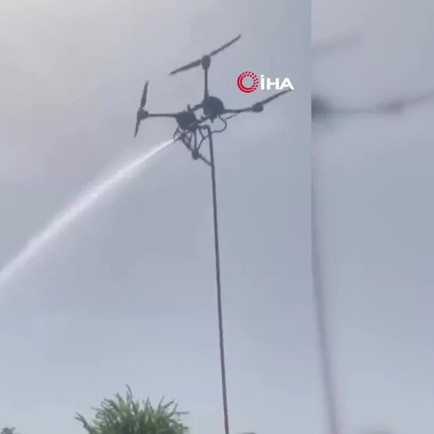 Osmaniye’de yangın söndürme dronu havada parçalanıp yere çakıldı