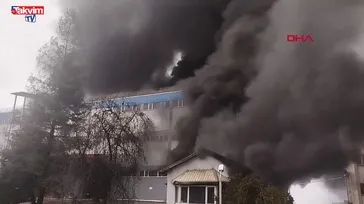 Trabzon'da fındık fabrikasında yangın çıktı