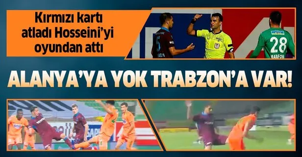 Alanya’ya yok Trabzon’a var! Abdülkadir Ömür’e yapılan faulde kırmızıyı atladı, Hosseini’yi oyundan attı