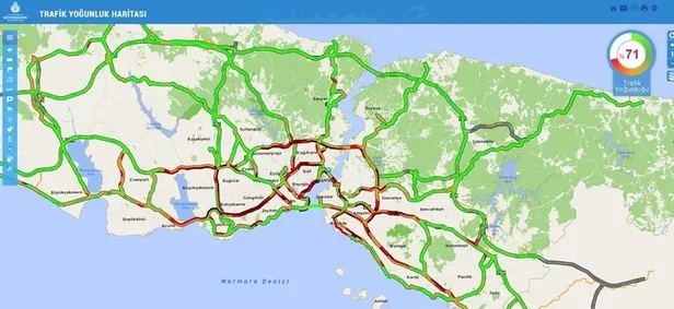 İstanbul'da trafik yoğunluğu yüzde 71'e yükseldi! (İstanbul anlık yol durumu)-1