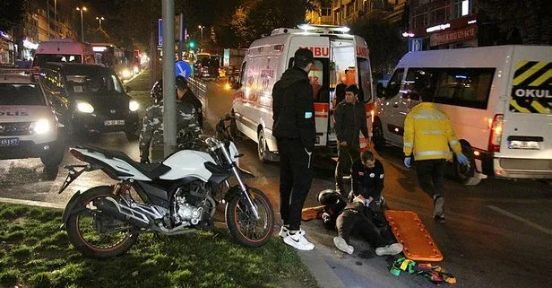 Beşiktaş’ta yola dökülen yağ kazaya sebep oldu!