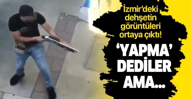 İzmir’de sokak ortasında yaşanan ’tüfek’li dehşetin görüntüleri ortaya çıktı
