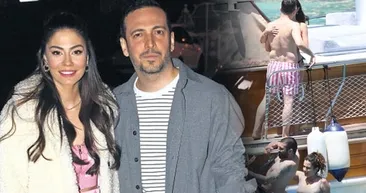 Demet Özdemir ve sevgilisi Oğuzhan Koç aşka geldi öpücüklere boğdu! Demet Özdemir bikinili haliyle şoke etti selülitler...