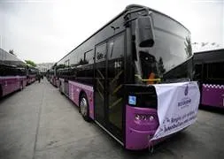 Erguvan rengi otobüsler geldi