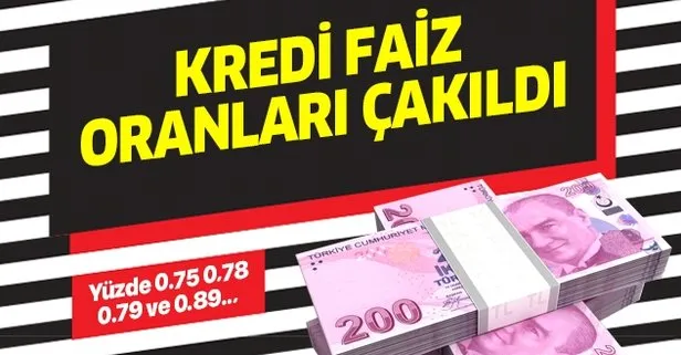 Kredi faizleri çakıldı! 0.75, 0.78, 0.79 ve 0.89...
