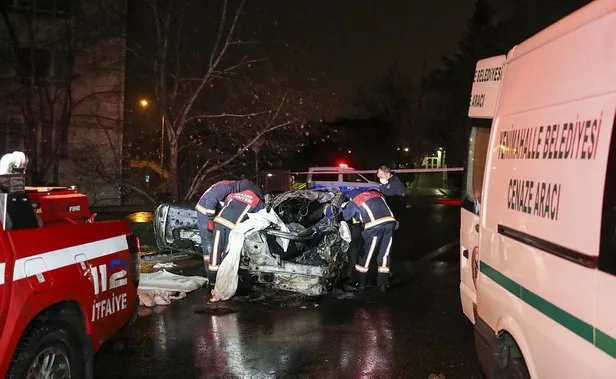 Son dakika: Ankara'da gece yarısı feci ölüm! Önce çarptı ardından yanan araçta can verdi-3