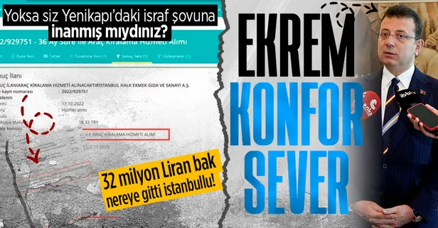 Yenikapı'da israf şovu yapan CHP'li İBB Başkanı Ekrem İmamoğlu'na bak sen! Halk Ekmek AŞ'ye 32 milyon TL'lik sıfır kilometre araç!