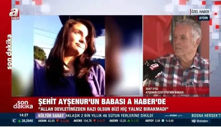 Katil İsrail'in saldırısı sonucu hayatını kaybeden Ayşenur Ezgi Eygi'nin babası konuştu... ʺDevletimiz bizi hiç yalnız bırakmadı!ʺ (Takvim.com.tr | Ekran Görüntüsü)