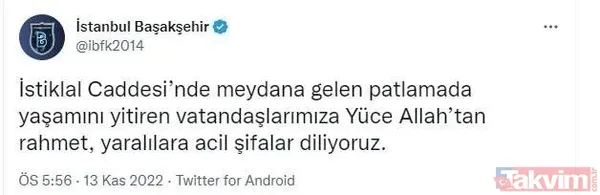 İstiklal Caddesi'nde hain terör saldırısı sonrası Türkiye tek yürek! Spor camiasından geçmiş olsun mesajları... - 33