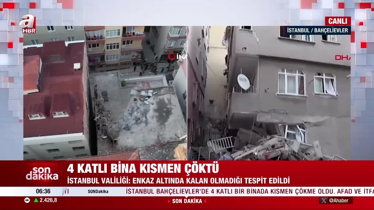 İstanbul'da 4 katlı bina çöktü! Bahçelievler Belediye Başkanı Hakan Bahadır A Haber'de son durumu aktardı