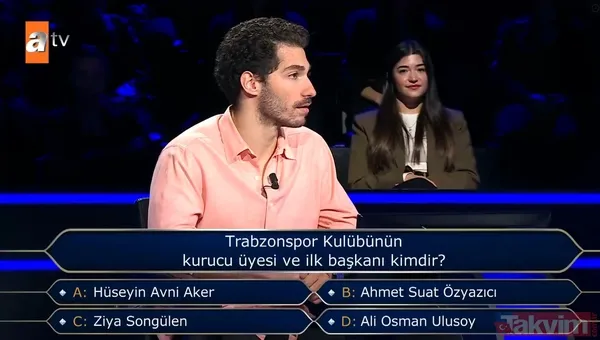 Milyoner'de geceye damga vuran 300 bin TL'lik Trabzonspor sorusu - 7