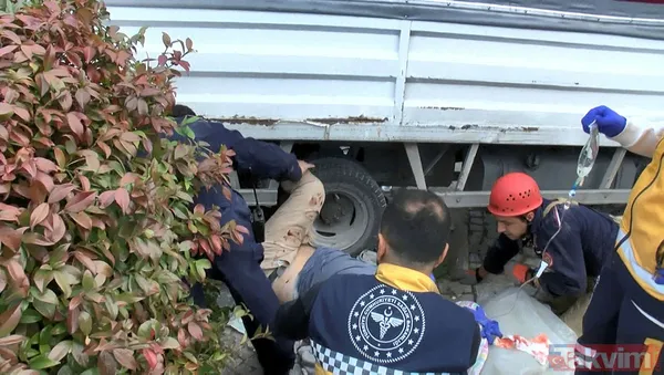İstanbul'da el frenini çekmeyi unutan nakliye şoförü kamyonetin altında kaldı - 3