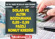 Dolar, altın bozdurarak ev sahibi olun! 0,89 - 0,99 faizle Ziraat, Halkbank, Vakıfbank, Garanti, Akbank, N-kolay konut kredisi! 120 ay 10 yıl vade...