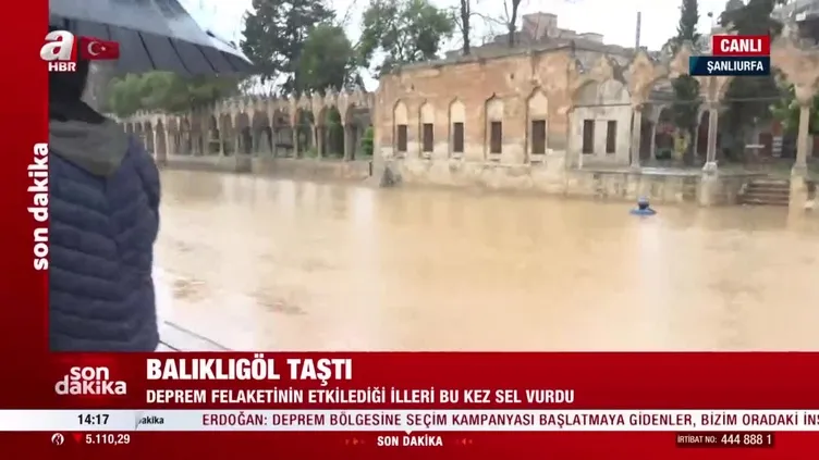 URFA BALIKLIGÖL son durumu kamerada! Sel suları sonrası Balıklıgöl'ün çamurlu görüntüsü canlı yayına yansıdı! | SEL VİDEOLARI İZLE
