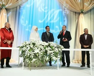 Erdoğan ve Yıldırım nikah şahidi oldu