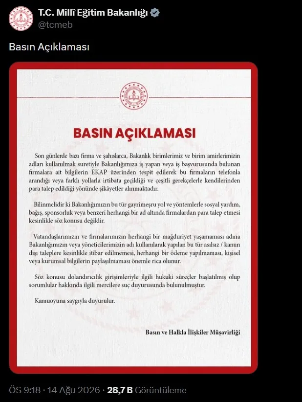 1786737938735.jpeg MEB'den dolandırıcılık uyarısı: "Adımızı kullanıp para isteyenlere itimat etmeyin"-2