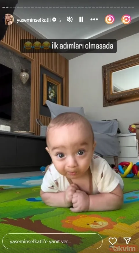 Yasemin Şefkatli sosyal medya hesabından paylaştı! İbrahim Tatlıses'in torunu Sinan Emir emeklemeye başladı! - 8