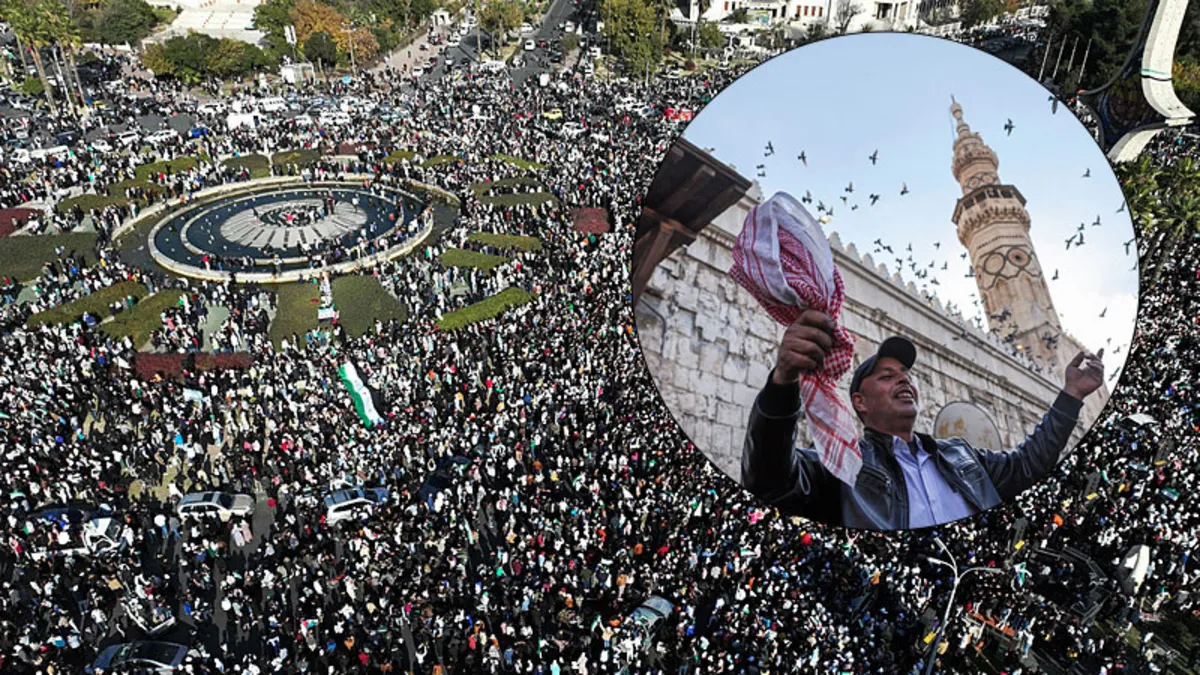 61 yıllık Esad rejimi devrildi: Şam’da cuma bayramı! İlk namaz kılındı Suriyeliler meydanlara akın etti