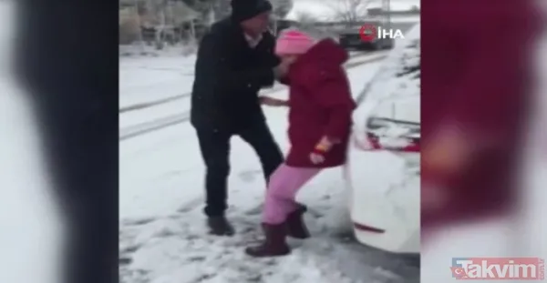 Hava soğuk yürekler sıcak! Kahramanmaraş'ta bir baba engelli kızıyla kartopu oynadı - 6