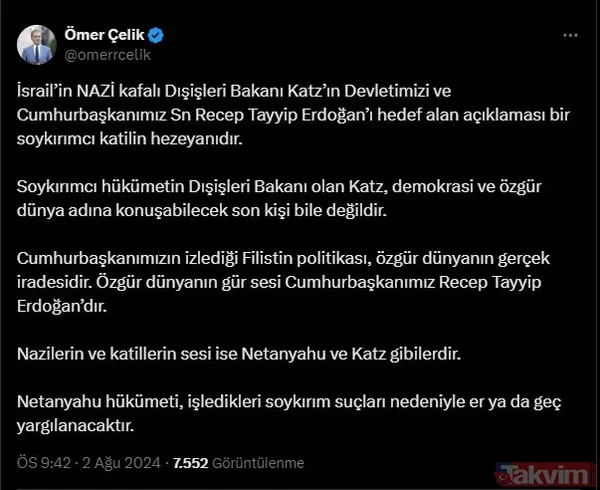 Siyonist Yisrael Katz yine Başkan Erdoğan'a saldırdı! Türkiye'den peş peşe tepkiler - 6
