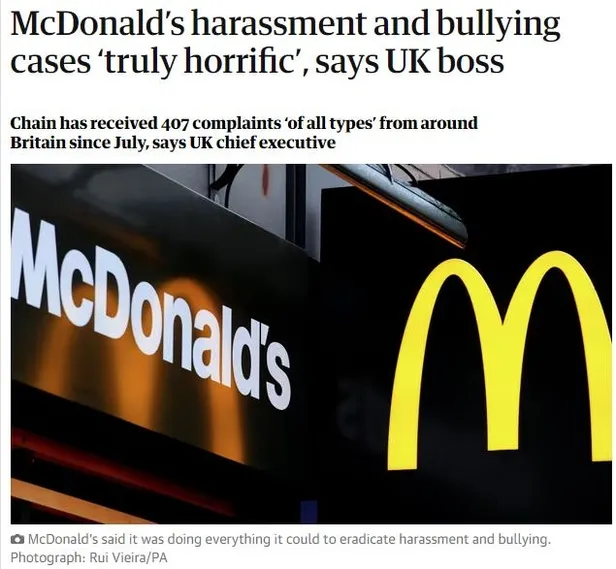 Soykırımcı İsrail’i besleyen McDonald’s’da taciz skandalı! İngiliz basını bu haberle çalkalanıyor: Fast food zincirinde hafta en az bir cinsel istismar vakası-1