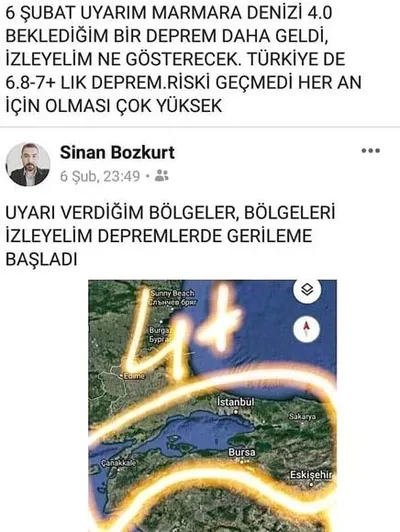 Lise mezunu Sinan Bozkurt depremleri önceden bilip sosyal medyadan paylaşıyor!-2