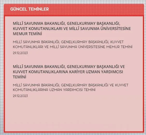 Bakanlık 14 farklı kadroda memur alımını duyurdu! MSB 190 memur alımı başvuru ekranı | Başvuru şartları neler? Uzman, aşçı, hemşire, garson, hizmetli...-6