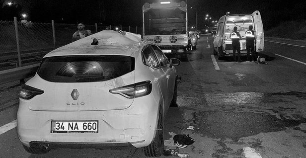 TEM Otoyolu'nda feci kaza! Otomobilin çarptığı yaya öldü-5