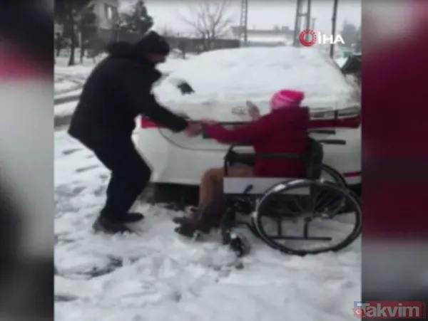 Hava soğuk yürekler sıcak! Kahramanmaraş'ta bir baba engelli kızıyla kartopu oynadı - 10
